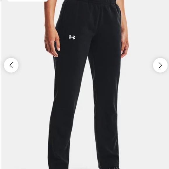 Under Armour Women's Black UA Rival Pants Drawstring with Pockets - Picture 2 of 4